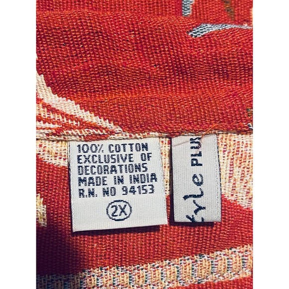 LIFESTYLE Plus 90's Y2K Woman Reversible Tapestry Palm Tree's Jacket 2X - Picture 12 of 13